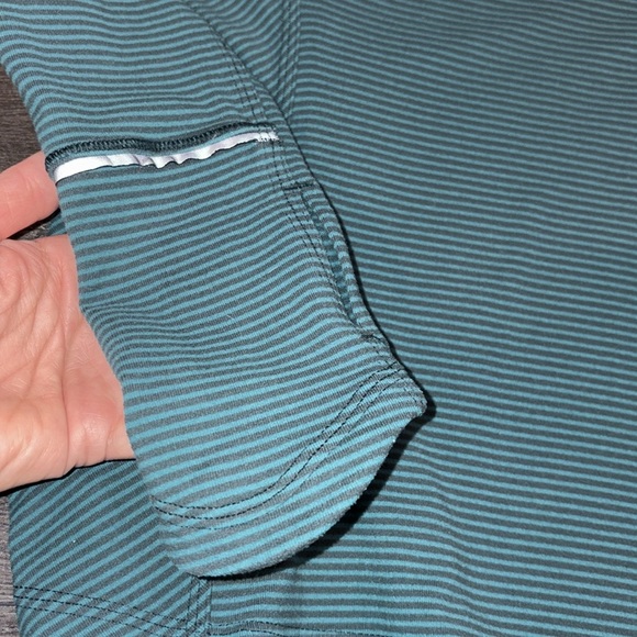 Lululemon Kanto Catch Me Long Sleeve Mini Pop Stripe Top Size 4 Teal/Dark Fuel - Picture 12 of 15